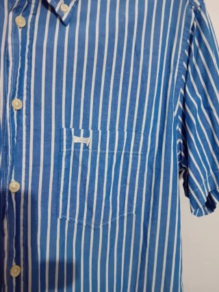 Camicia Carrera L Maniche Corte Righe Blu/Bianco