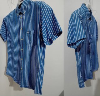 Camicia Carrera L Maniche Corte Righe Blu/Bianco