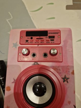 Altavoz Karaoke DYNASONIC con 2 Micrófonos