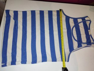 Camiseta sin mangas azul y blanca