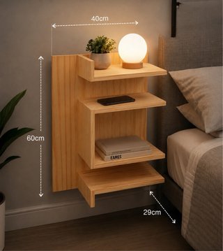 Pack de mesitas de noche flotantes en madera