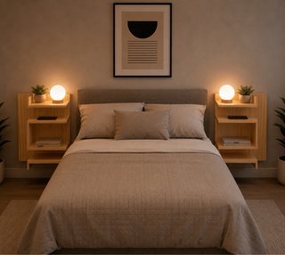 Pack de mesitas de noche flotantes en madera
