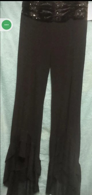 Leggings campana negros con etiqueta