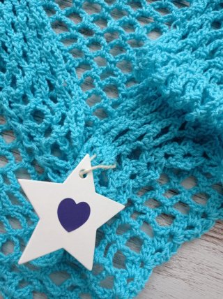 Bandana crochet azul turquesa