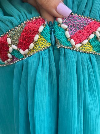 Vestido turquesa de Olimara NUEVO ideal para Bodas