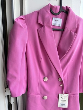 Vestido blazer rosa Bershka Talla XS