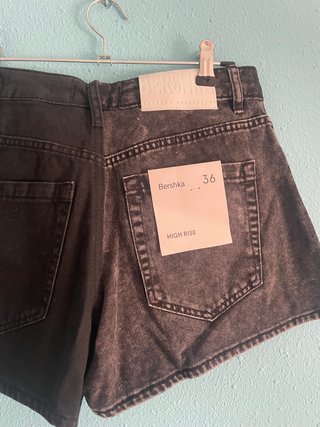 Short vaquero bicolor negro-gris NUEVO de Bershka