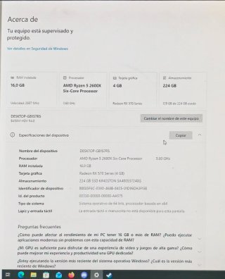 PC Gaming Ryzen 5 2600X + RX 570 4GB | 16GB RAM | SSD