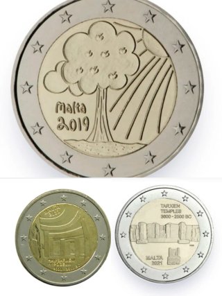 MALTA 2019,2021,2022 CONMEMORATIVAS S/C