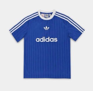 Camisa Adidas Azul Rayas Blancas