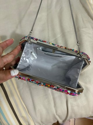 Bolso de fiesta pedrería multicolor
