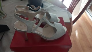 Zapatos de fiesta plateados Di Fontana talla 38