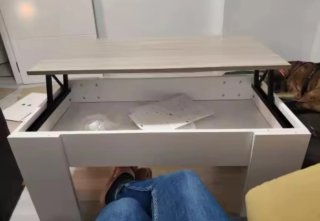 Mesa de centro madera y blanca