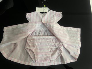 Vestido bebé rayas rosas y blancas
