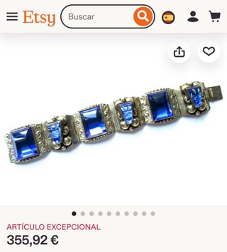 Pulsera Vintage Plata con Piedras Azules