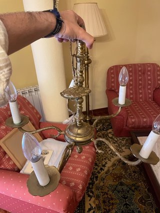 Lámpara de techo bronce y cristal