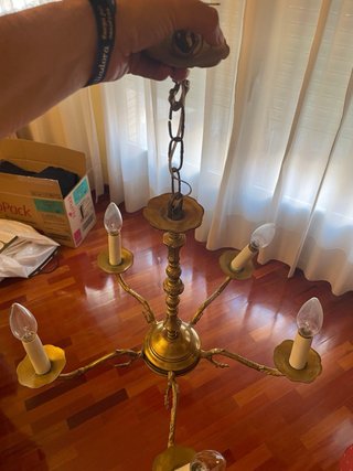 Lámpara de techo bronce y cristal