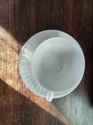 Taza y plato Vista Alegre porcelana