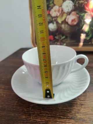 Taza y plato Vista Alegre porcelana