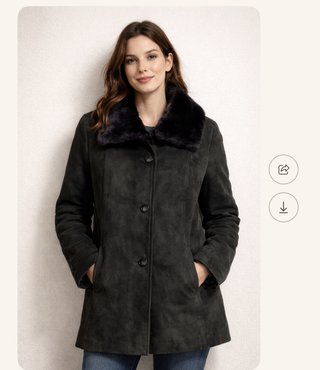 Chaquetón ante cuello pelo Talla L, nuevo
