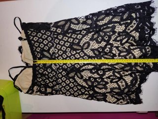 Mono pantalón encaje negro y beige