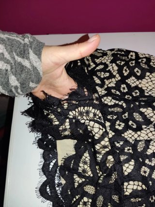 Mono pantalón encaje negro y beige