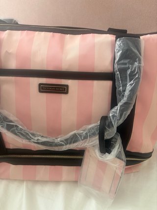 Bolsa de viaje Victoria's Secret rosa negra y blan