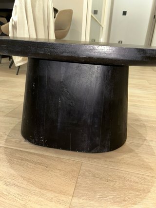 Mesa centro madera maciza negra