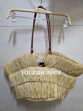 Bolso Shopper H&M paja flecos