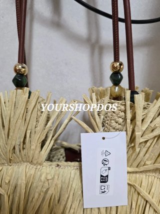 Bolso Shopper H&M paja flecos