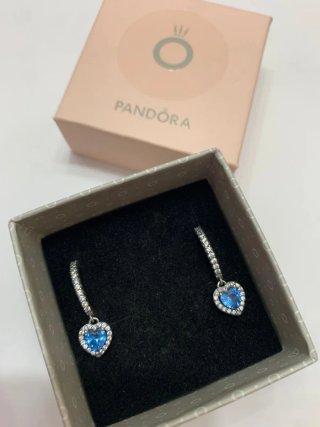 Pendientes Pandora Corazón Azul Turquesa