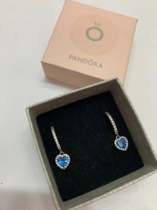 Pendientes Pandora Corazón Azul Turquesa