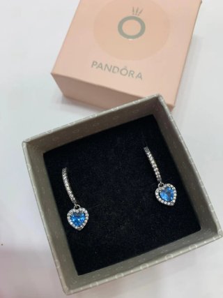 Pendientes Pandora Corazón Azul Turquesa