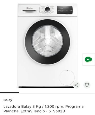 Lavadora Balay Carga Frontal Blanca 8kg