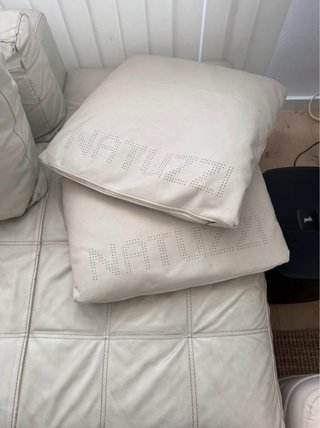 Sofá de cuero Natuzzi Blanco