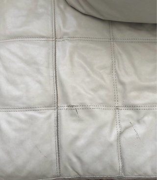 Sofá de cuero Natuzzi Blanco