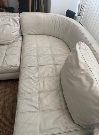 Sofá de cuero Natuzzi Blanco