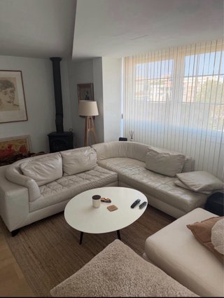 Sofá de cuero Natuzzi Blanco