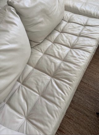 Sofá de cuero Natuzzi Blanco