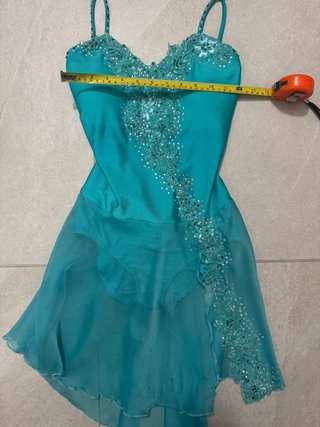 Vestito pattinaggio artistico turchese