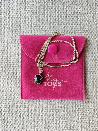 Colgante Tous Oso Onix Negro Plata
