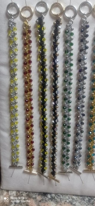 Pulseras crochet pedrería hechas a mano 6€ cada un
