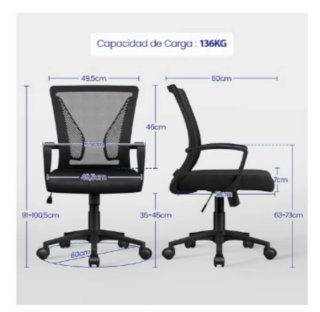 Silla de oficina ergonómica reclinable