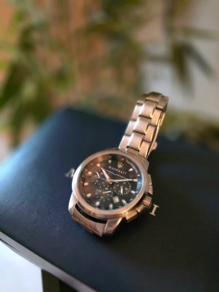Reloj Maserati Cronógrafo Negro y Plateado