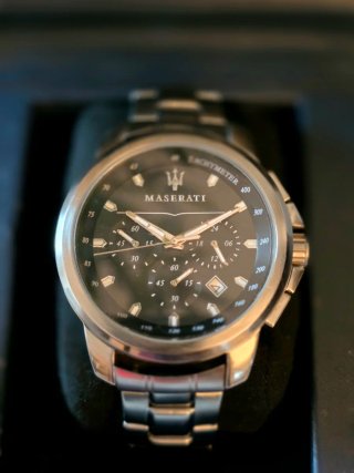 Reloj Maserati Cronógrafo Negro y Plateado