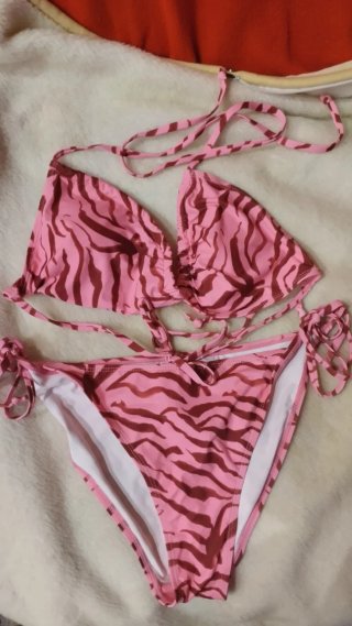 bikini con estampado de cebra