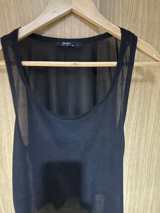 Blusa Bershka negra transparente S/36