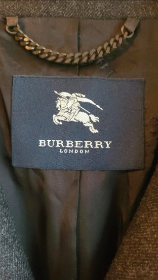 Abrigo Burberry Lana Virgen Gris