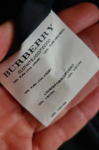 Abrigo Burberry Lana Virgen Gris