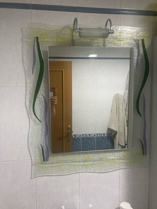 Espejo de baño cristal decorado